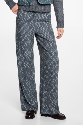 Pantalon droit imprimé - Gris