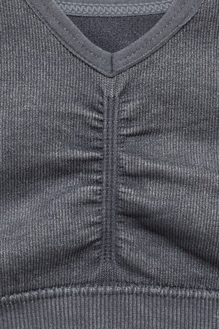 Top bretelles croisées - Gris