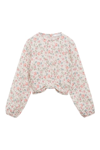 Blouse à fleurs - Beige