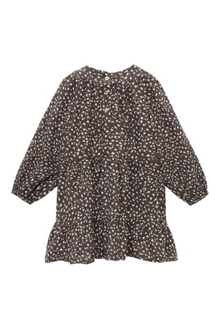 Robe florale à volant - Marron
