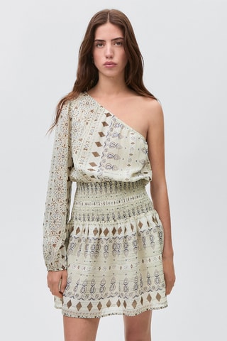 Robe courte asymétrique - Vert d'eau