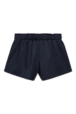 Short rayures ceinture - Bleu