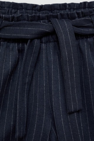 Short rayures ceinture - Bleu