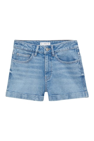 Short en jean à revers - Bleu clair