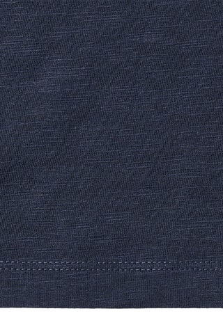 T-shirt détail de bouton en nacre - Bleu marine
