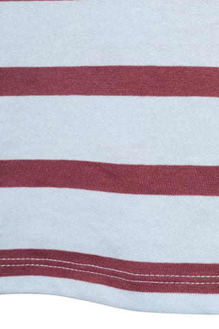 T-shirt rayures détail brodé - Bleu clair