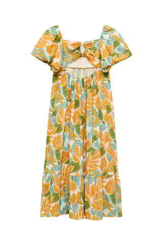 Robe à imprimé tropical - Jaune