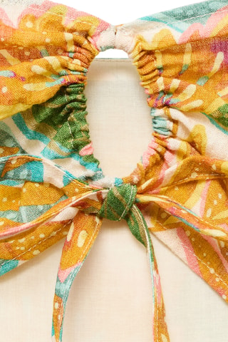 Robe à imprimé tropical - Jaune
