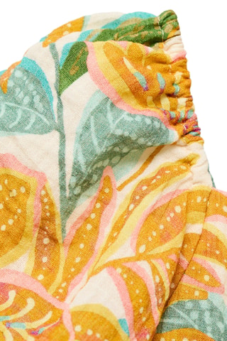 Robe à imprimé tropical - Jaune