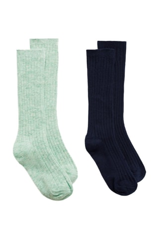 Pack 2 paires de chaussettes côtelées - Vert