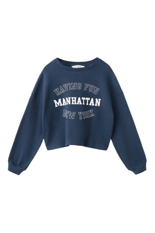 Sweater imprimé coton - Bleu