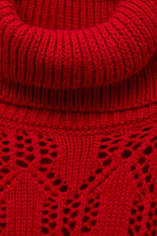 Pull-over maille asymétrique - Rouge