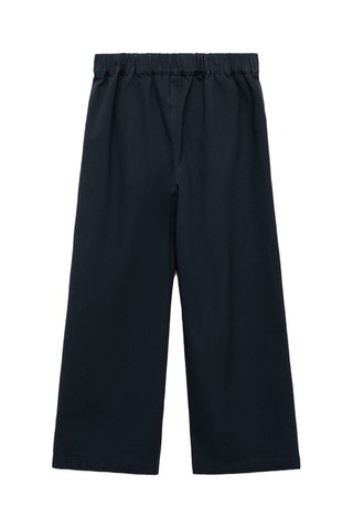 Pantalon style jupe-culotte coton - Bleu