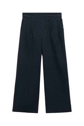 Pantalon style jupe-culotte coton - Bleu