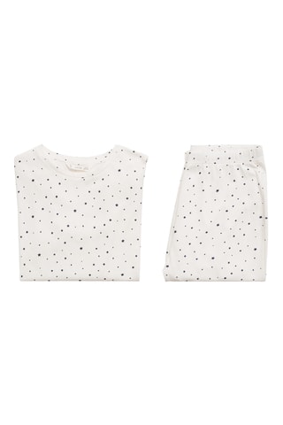 Pyjama long imprimé étoiles - Blanc