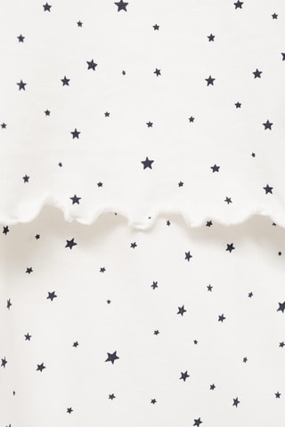Pyjama long imprimé étoiles - Blanc