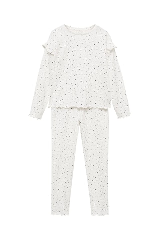 Pyjama long imprimé étoiles - Blanc