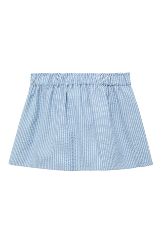 Jupe coton à rayures - Bleu clair