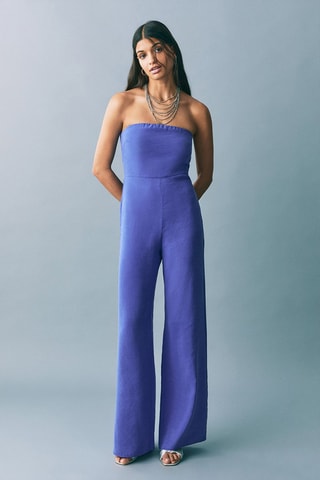 Combi-pantalon bustier - Bleu