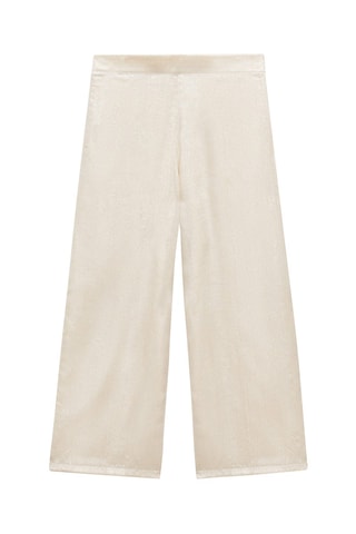 Pantalon droit métallisé - Beige