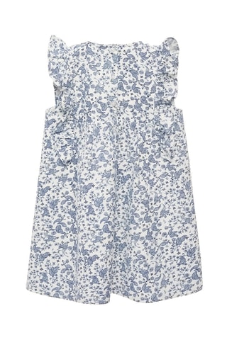 Robe imprimée à volants - Blanc