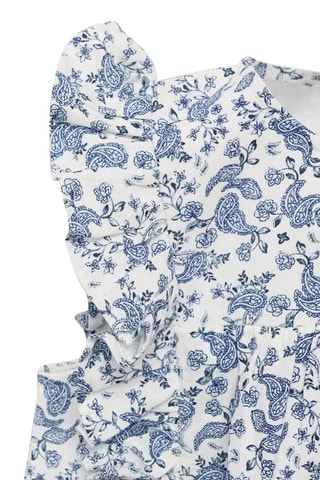 Robe imprimée à volants - Blanc