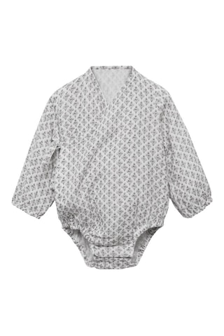 Barboteuse imprimé croisée - Gris
