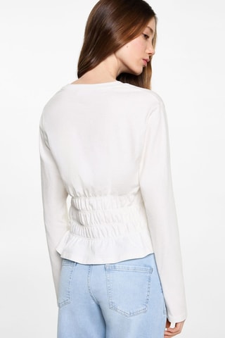 T-shirt taille froncée - Blanc