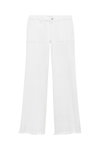 Jean wideleg revers effilochés - Blanc