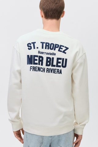 Sweater coton message - Blanc