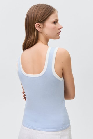 Top bords contrastants - Bleu clair