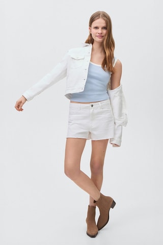 Top bords contrastants - Bleu clair
