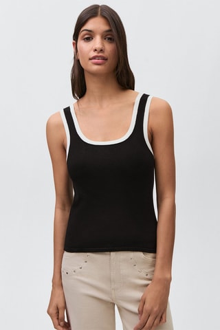 Top bords contrastants - Noir