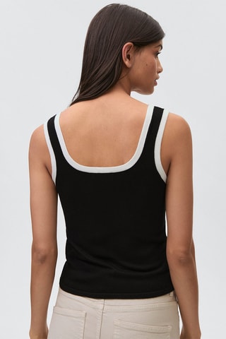 Top bords contrastants - Noir