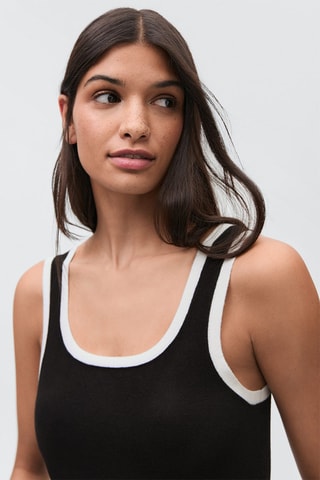 Top bords contrastants - Noir