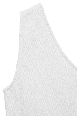 Robe asymétrique nid-d'abeilles - Blanc