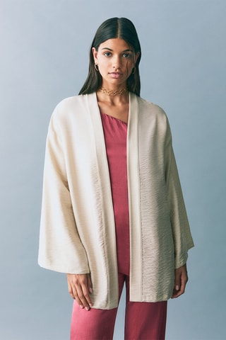 Veste style kimono - Gris clair