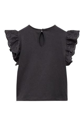 T-shirt à volants brodé - Anthracite