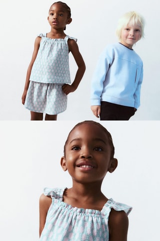 Blouse imprimée à volants - Vert