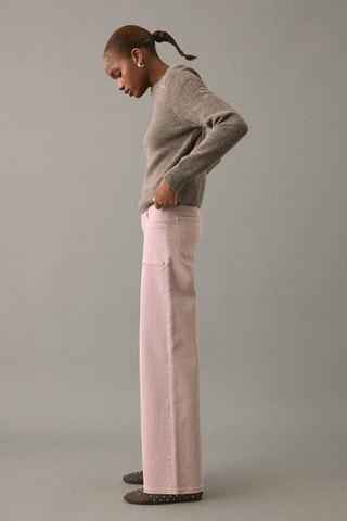 Jean style jupe-culotte clouté - Rose