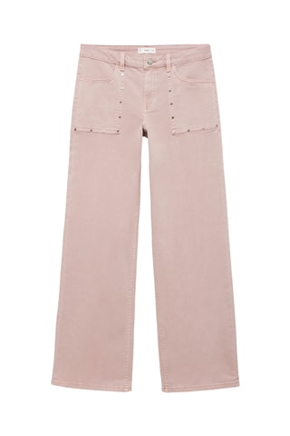 Jean style jupe-culotte clouté - Rose