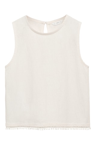 T-shirt texturé brodé - Blanc