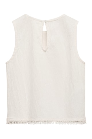 T-shirt texturé brodé - Blanc