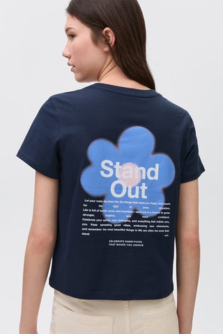 T-shirt imprimé manches courtes - Bleu marine