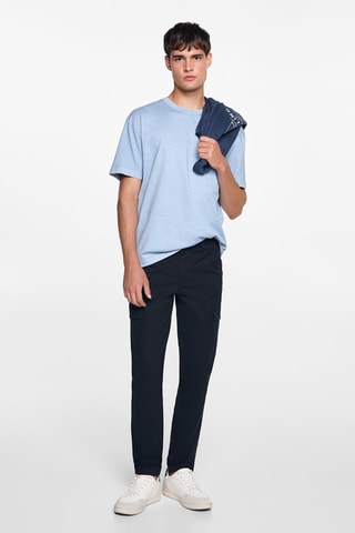 Pantalon cargo coton - Bleu marine