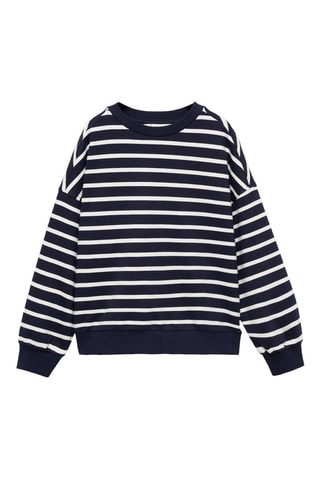 Sweat-shirt coton rayures - Bleu
