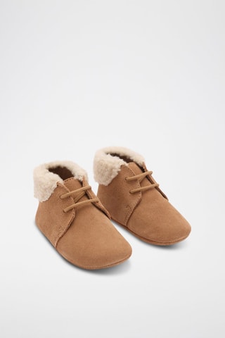 Bottes cuir fourrure - Beige