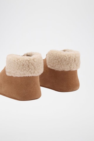 Bottes cuir fourrure - Beige
