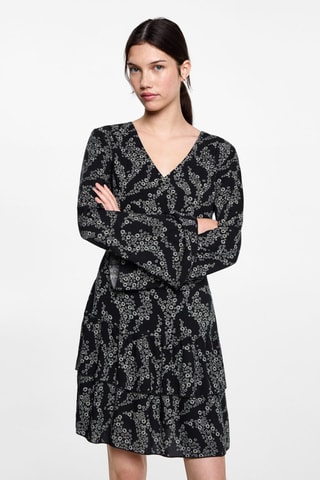 Robe à fleurs - Noir