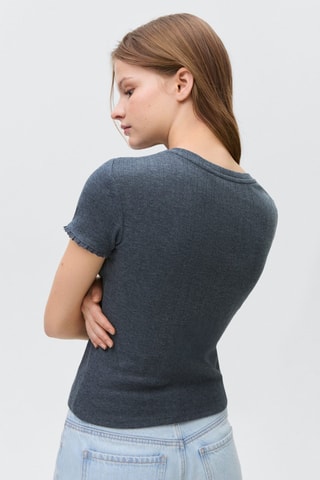 T-shirt détail manches - Bleu